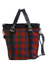 
Fraser Shoulder Plaid Tote with Leather Straps
