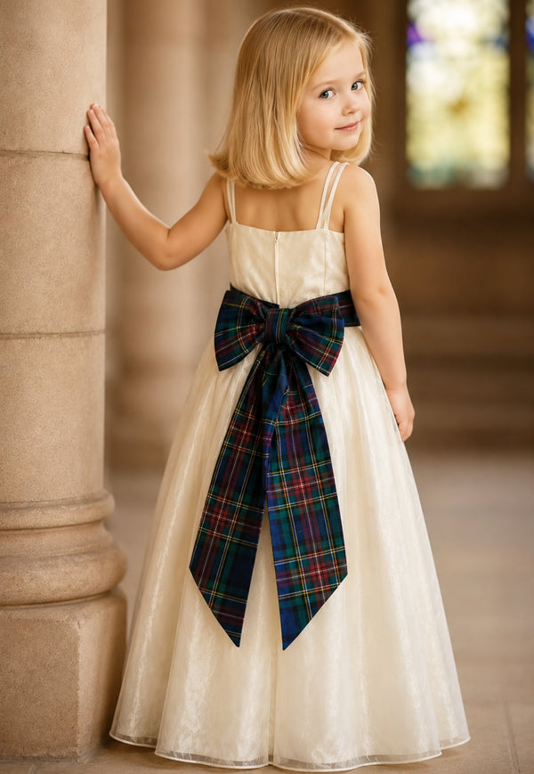 Girl's Tartan Sash with Bow