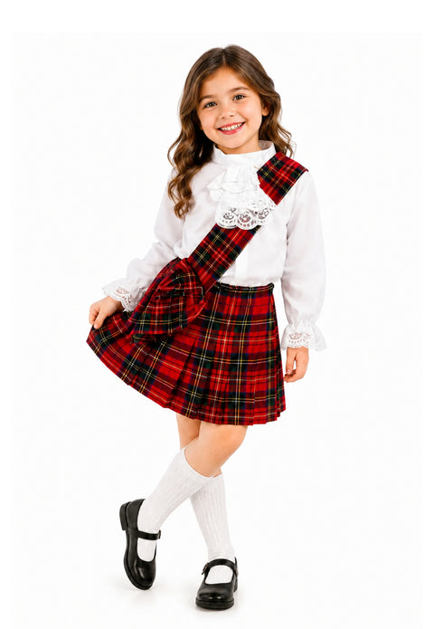 Écharpe de luxe en tartan pour fille