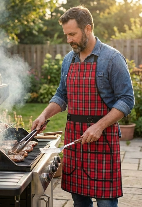 Tablier de barbecue à motif tartan