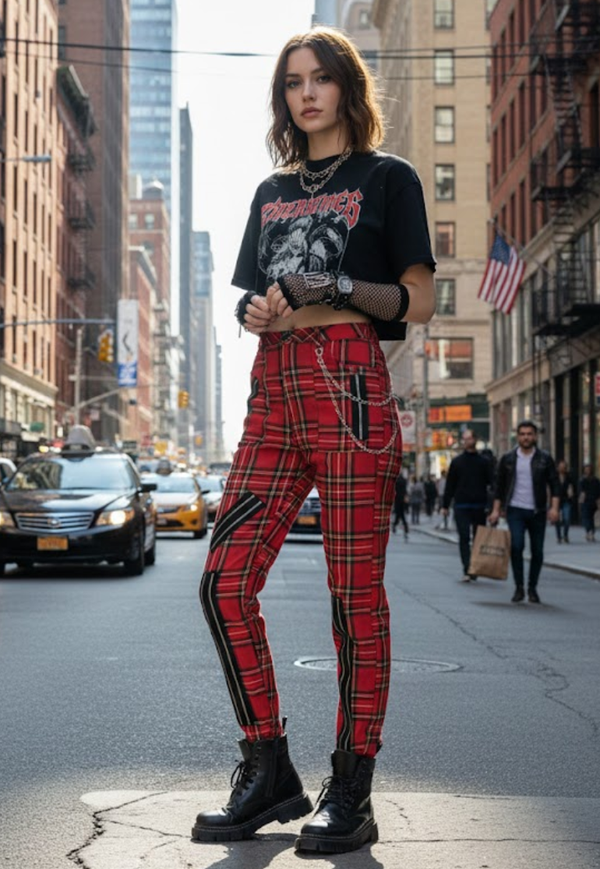 Buchanan Grunge Punk Plaid Zipper Pant