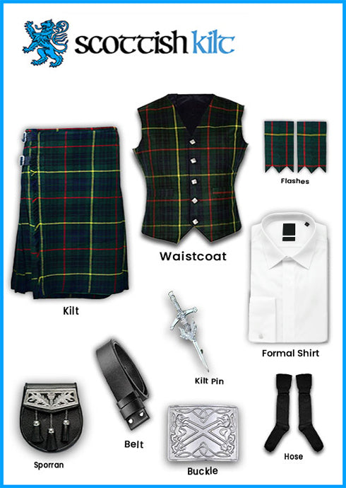 Kilt Outfit with Matching Vest & Accessories