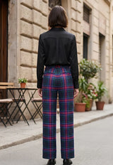 Buchanan Ladies Wide Tartan Trouser with Turn Up