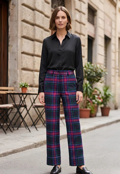 Campbell Tartan Trouser with Turn Up