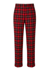 MacGregor Ladies Wide Tartan Trouser with Turn Up