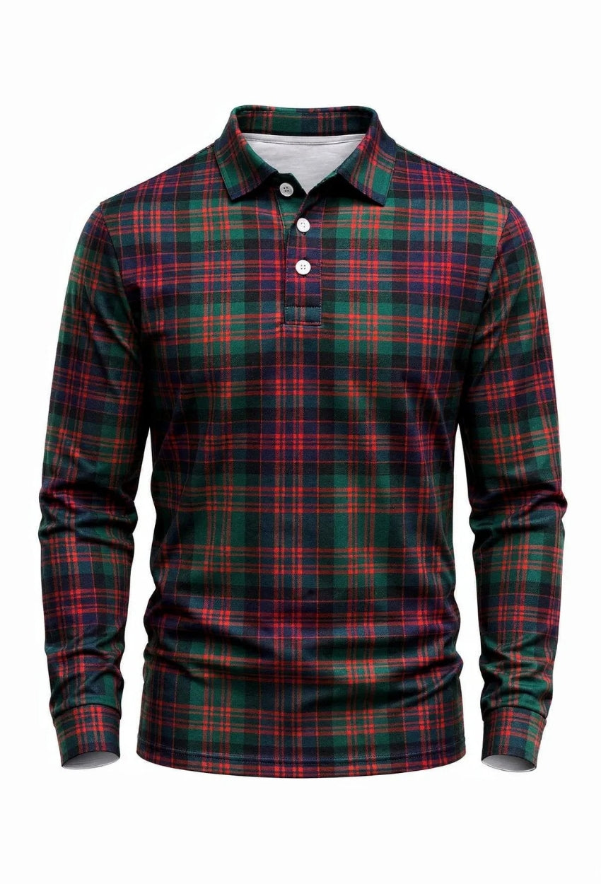 MacDonald Full Sleeve Tartan Polo Shirt
