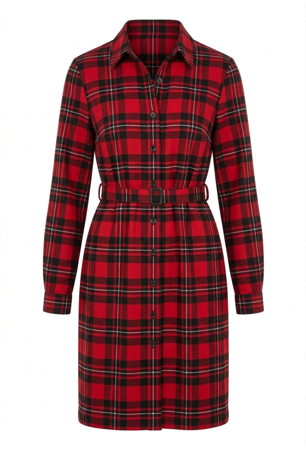 MacGregor Plaid Button-Front Shirt Dress