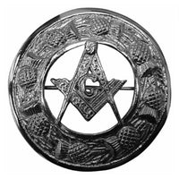 Broche kilt maçonnique à carreaux en argent pour homme