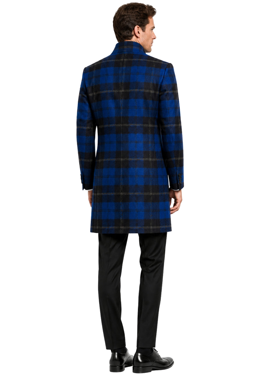 Men's Long Plaid Jacket
