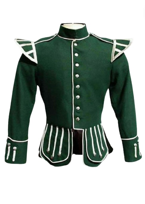 Military Piper Drummer Doublet Green Jacket