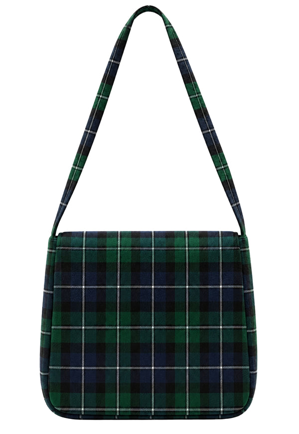 Multi Pockets Tartan Shoulder Bag