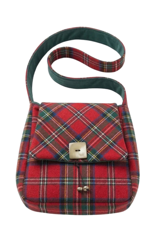 Multi Pockets Tartan Shoulder Bag