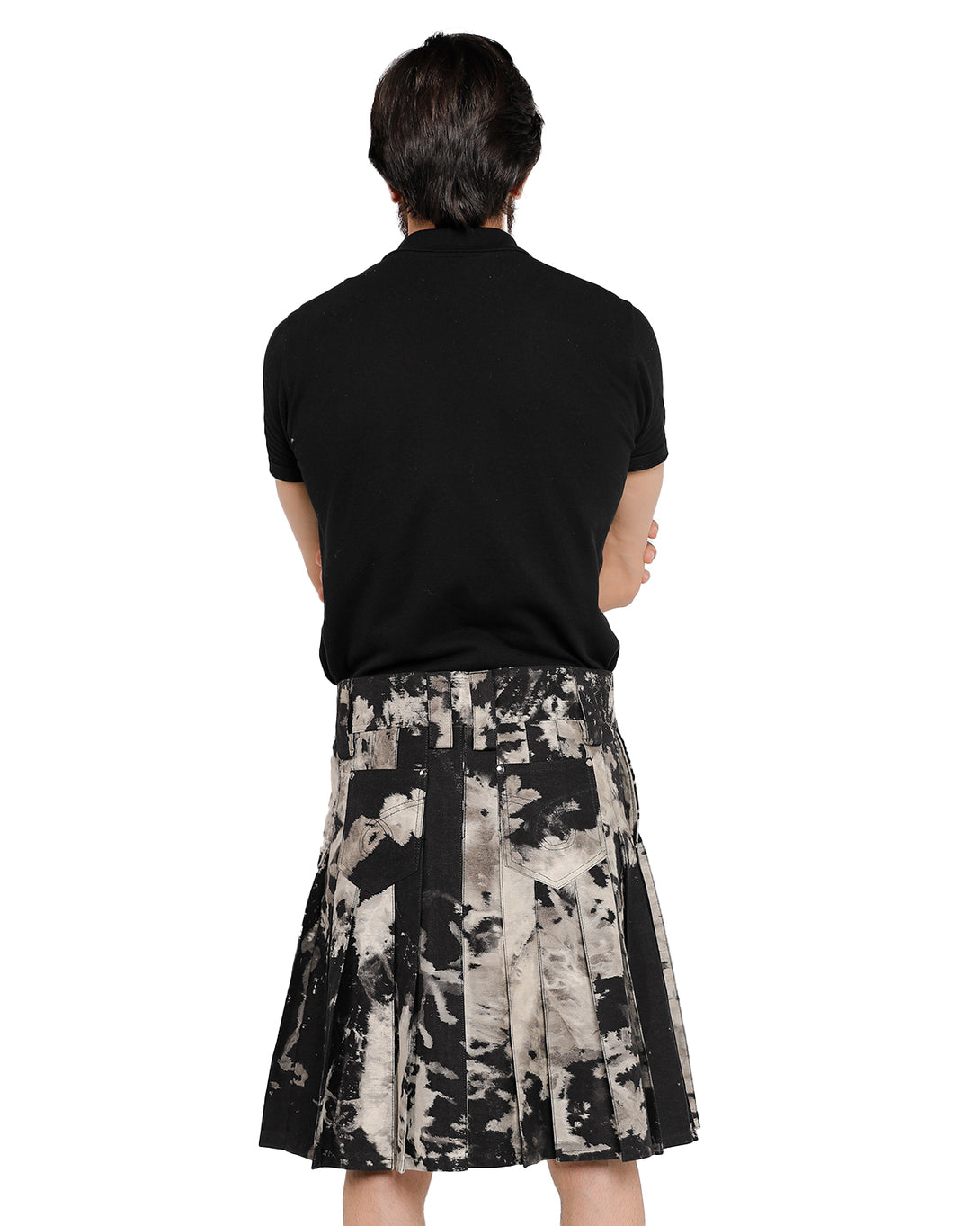 Back look of Nightfall Denim Kilt