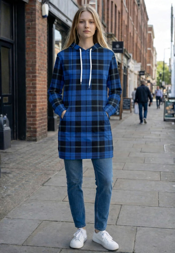 Robe à capuche à carreaux