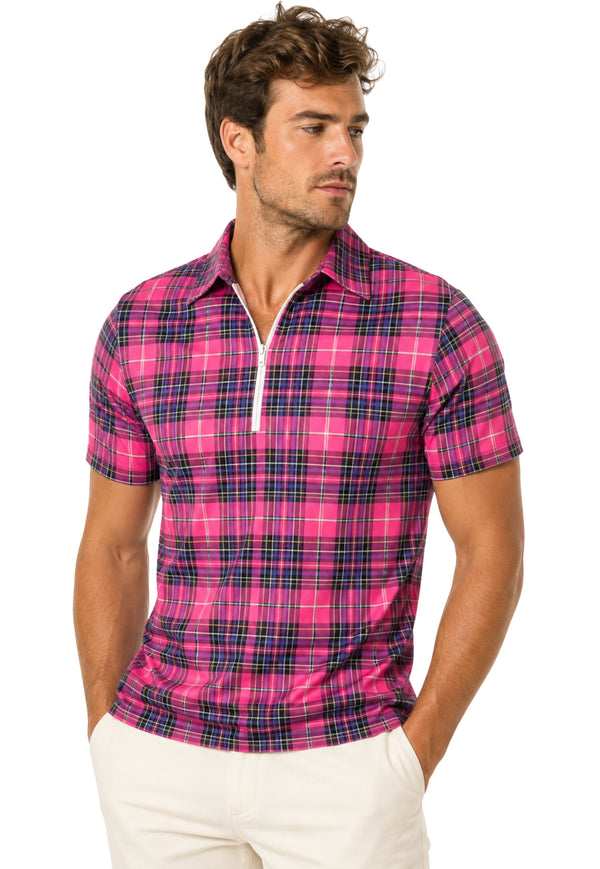 MacPherson Plaid Polo Zipped Shirt