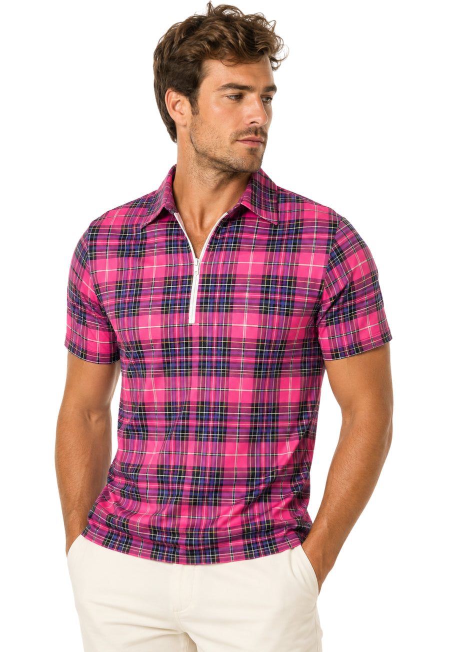 Murray Plaid Polo Zipped Shirt