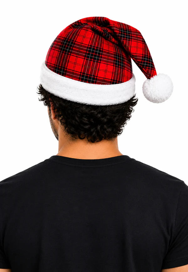 MacKenzie Plaid Santa Hat