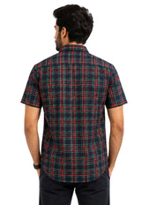 Plaid Short Sleeve Button Shirt