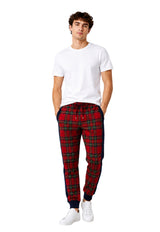 Plaid Side-Stripe Joggers Pants