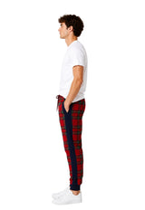 Plaid Side-Stripe Joggers Pants