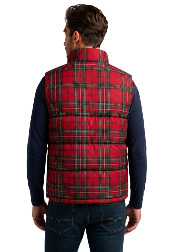 Cameron Plaid Sleeveless Puffer Jacket