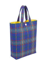 Hamilton Button Closure Tartan Tote Bag