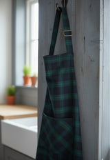 Tablier tartan avec grande poche avant