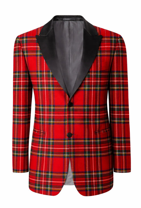 Royal Stewart Men's Single Breasted Tartan Dinner Jacket