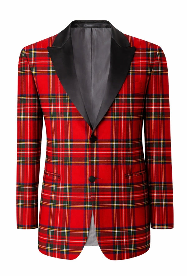 Royal Stewart Men's Single Breasted Tartan Dinner Jacket