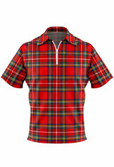 Royal Stewart Plaid Polo Zipped Shirt