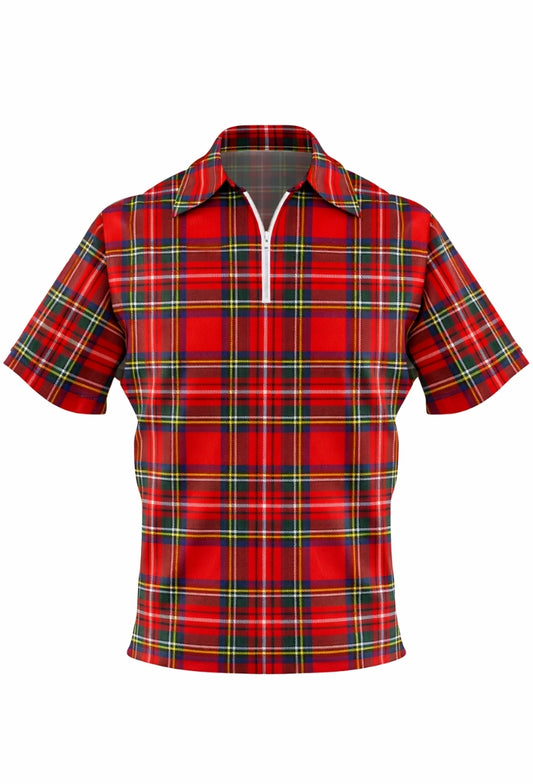 Royal Stewart Plaid Polo Zipped Shirt