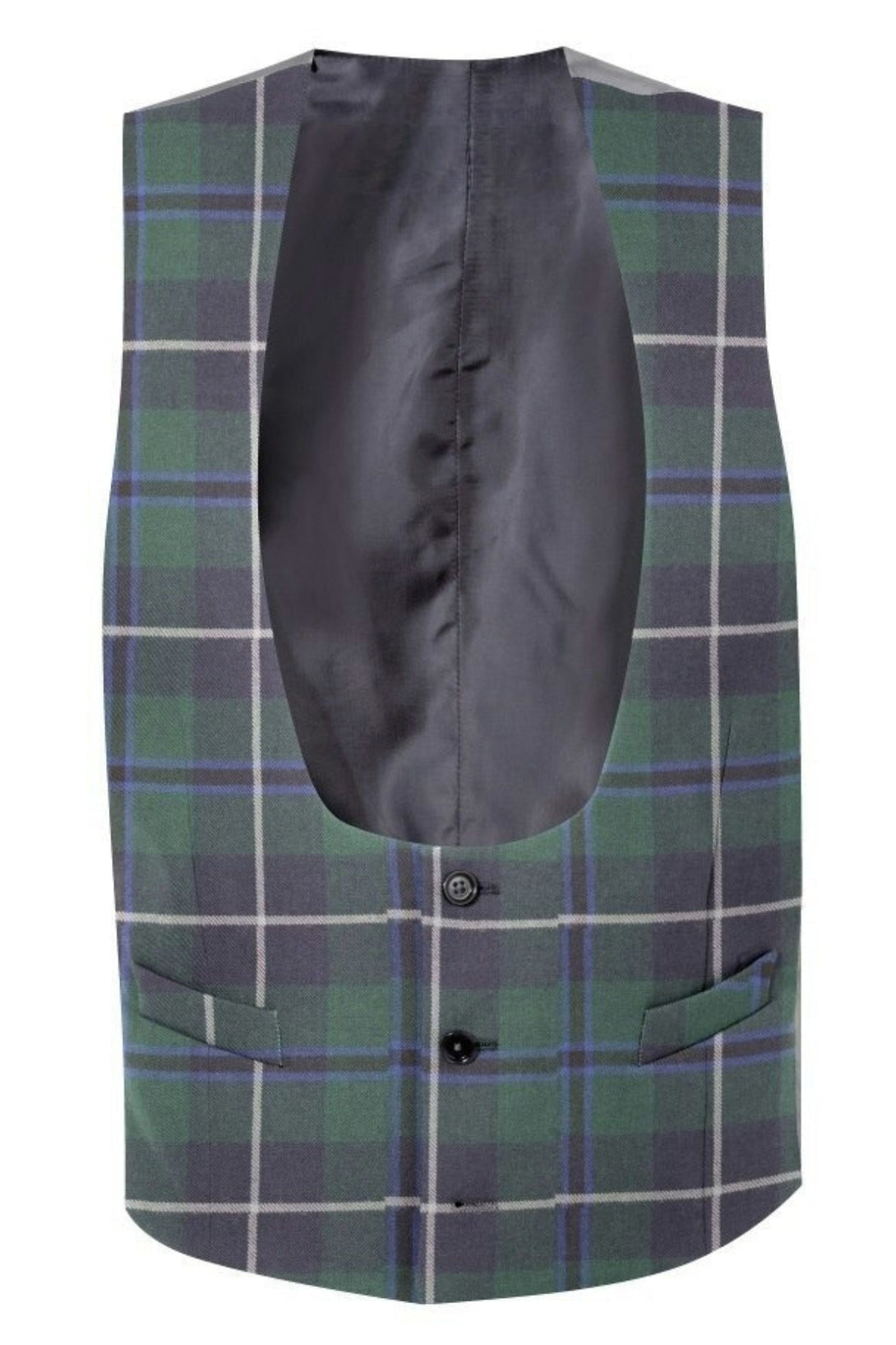 Men's Tartan Waistcoat with Horseshoe Neck