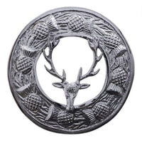 Broche écossaise à carreaux cerf kilt mouche