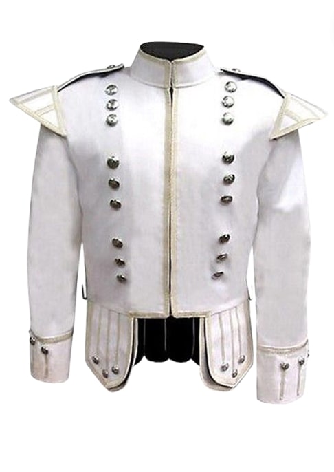 White Military Piper Drummer Doublet Jacket