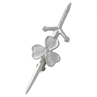 Épingle de kilt en argent trèfle