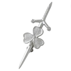 Épingle de kilt en argent trèfle
