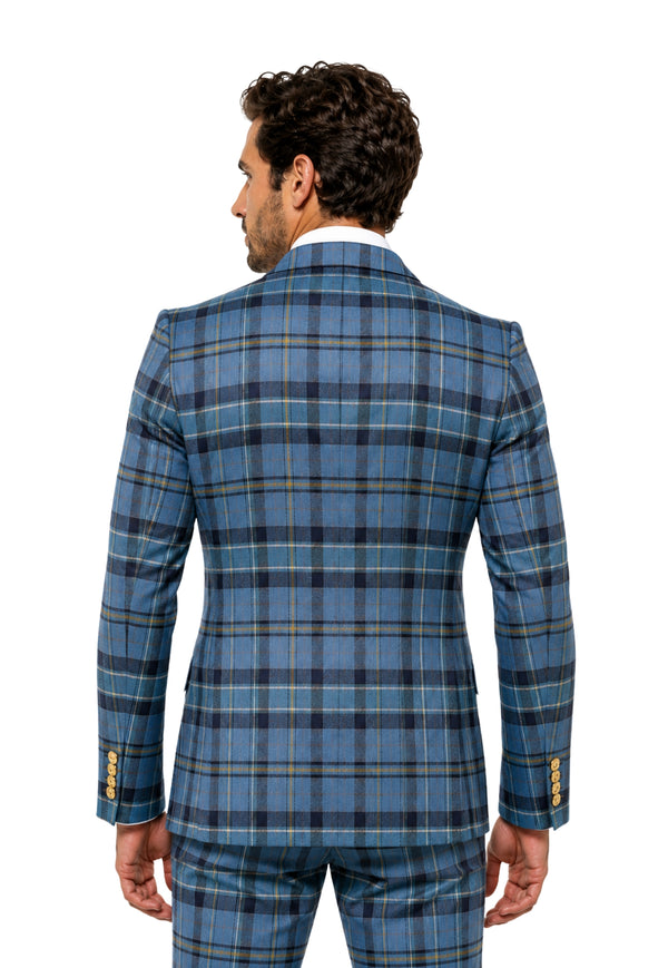 Scott Skinny Double-Breasted Tartan Jacket