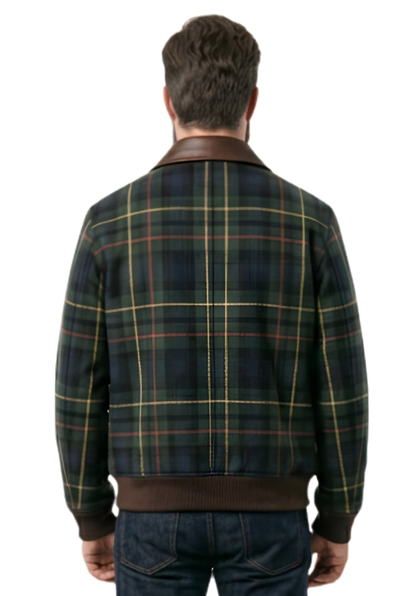 Stirling Leather-Trim Bomber Jacket