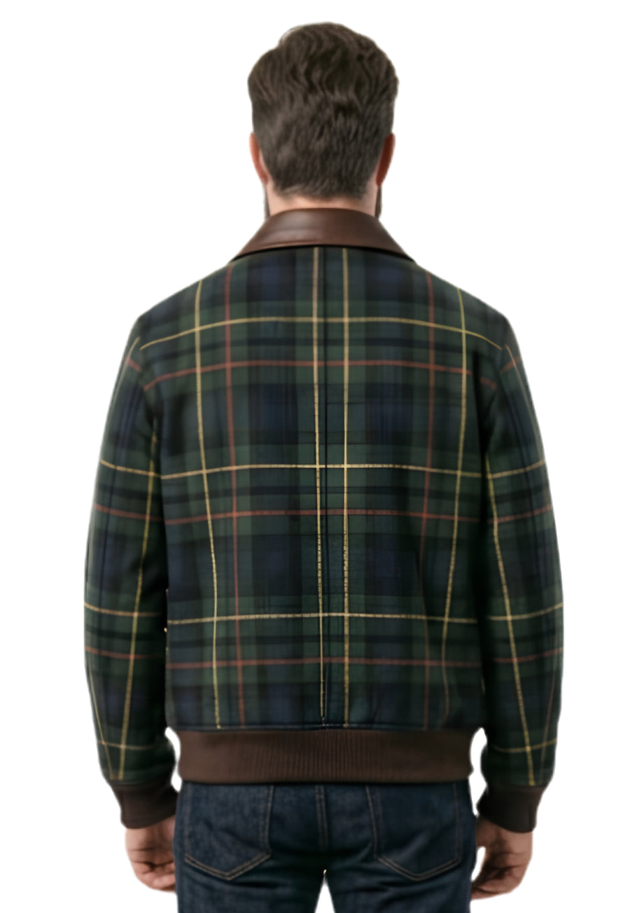 Stirling Leather-Trim Bomber Jacket