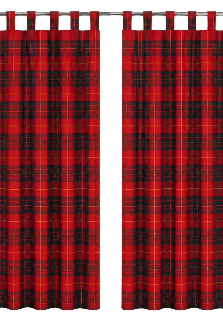 Rideaux à passants en tartan