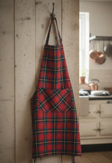 Tablier tartan avec grande poche avant
