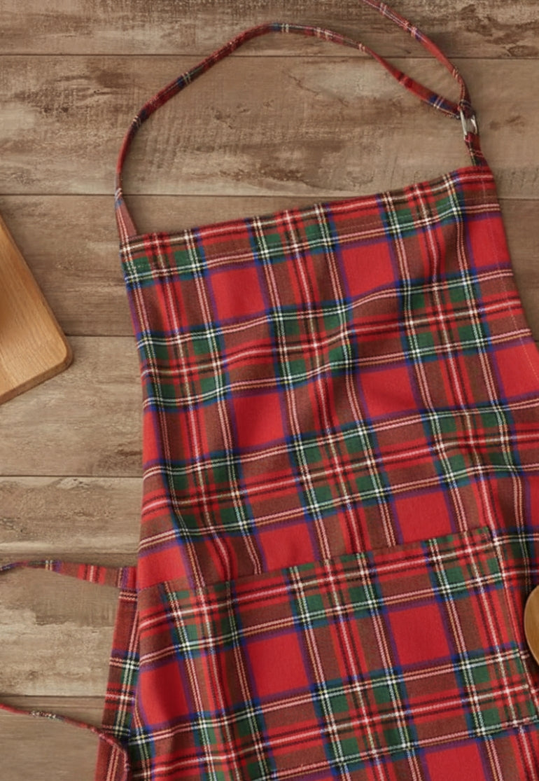 Tartan Apron with Large Front Pocket 