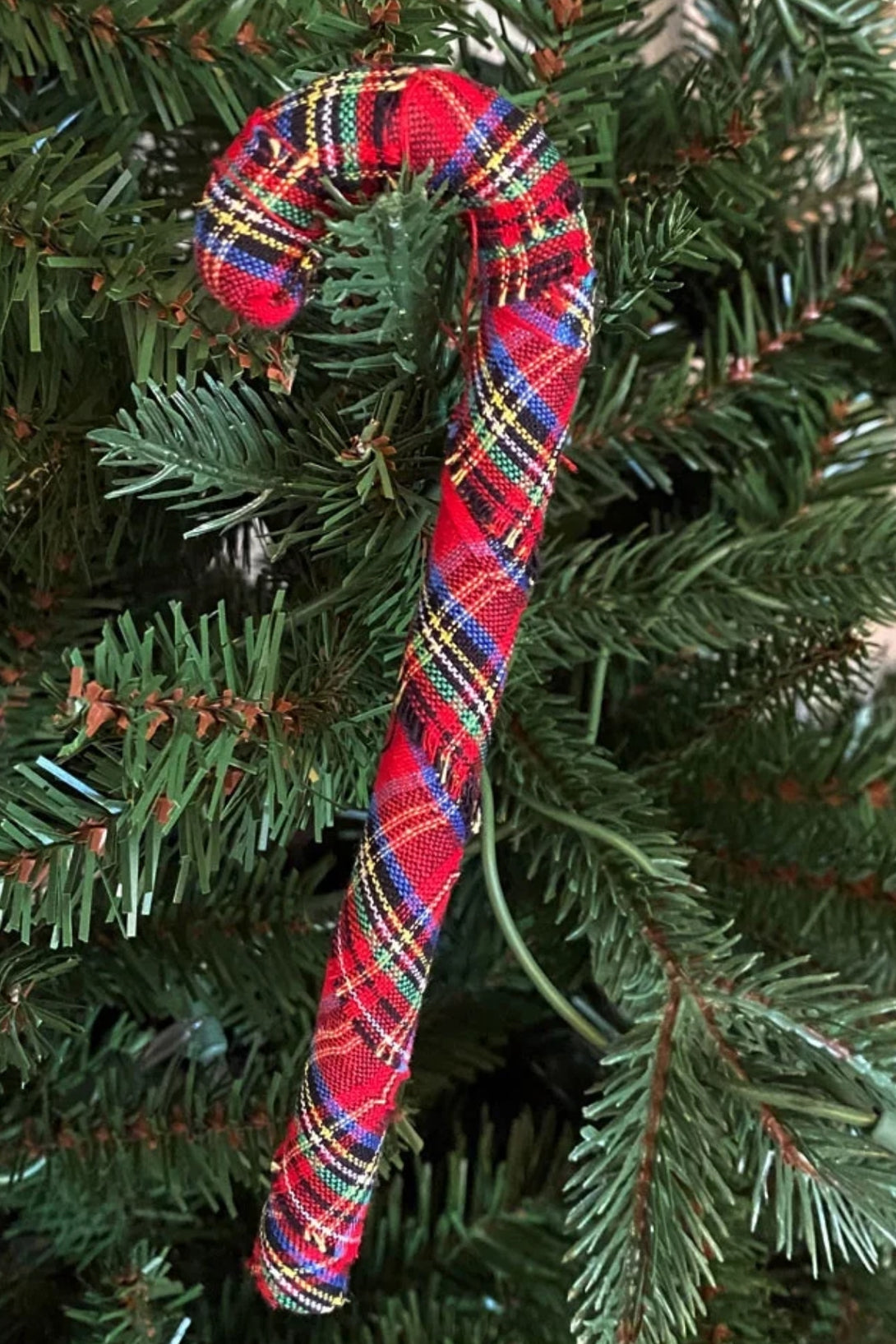 Tartan Candy Cane Tree Ornament