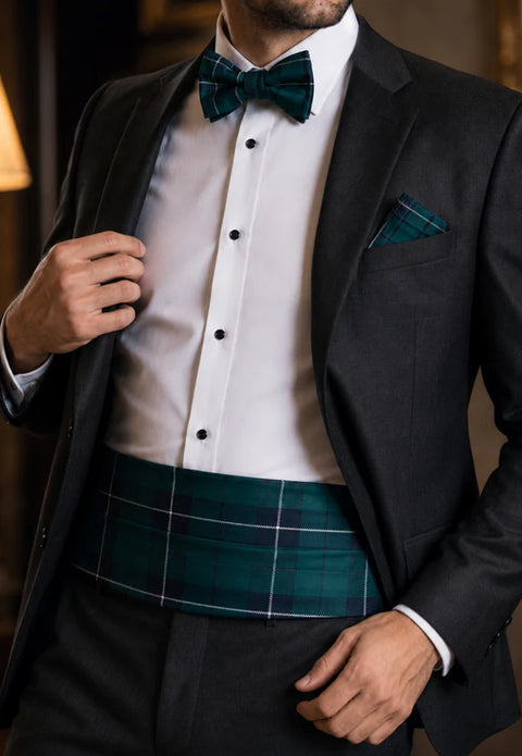 Black Watch Tartan Cummerbund & Bow Tie Set