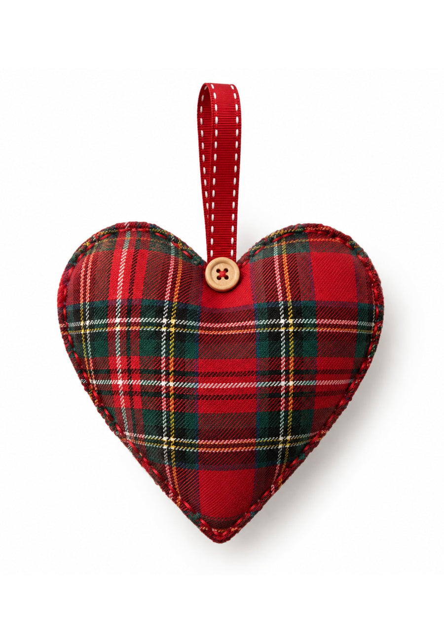 Tartan Heart Hanging Decoration