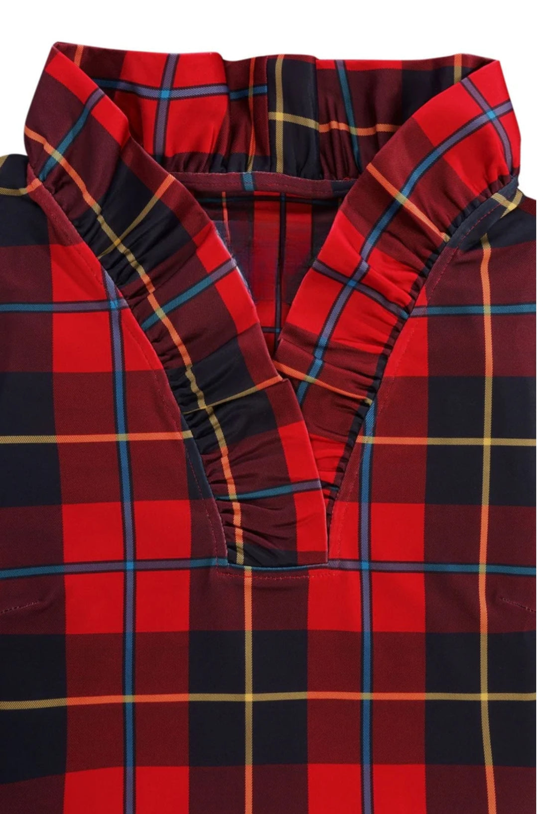 Tartan Ruffle NeckDres