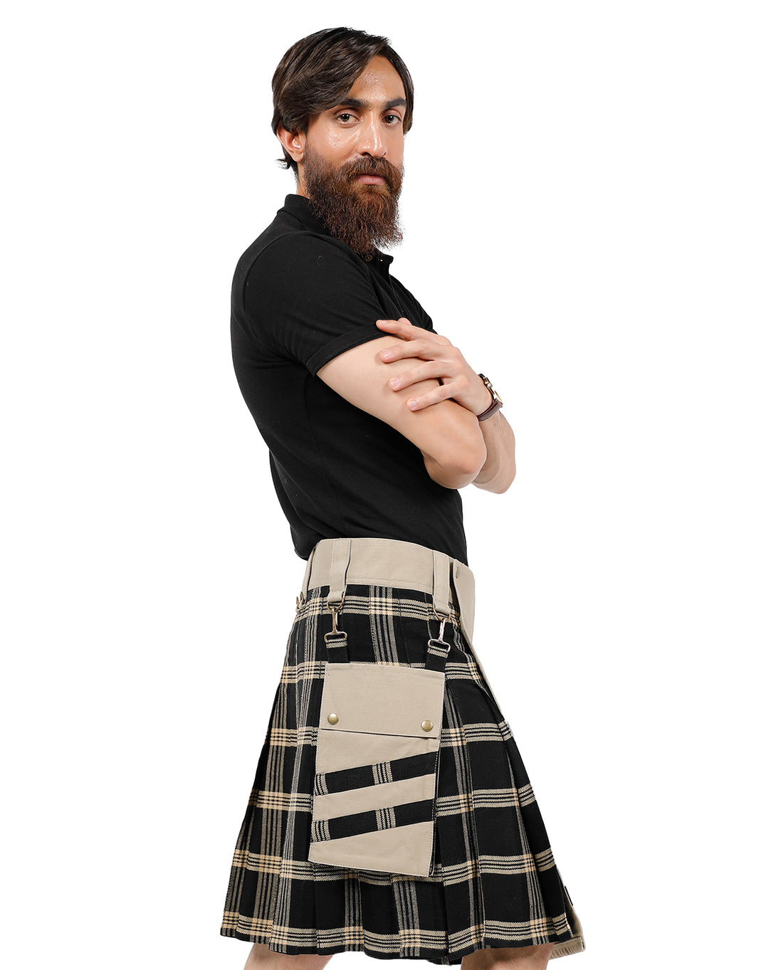 Side view of Tartan Trek Utility Kilt