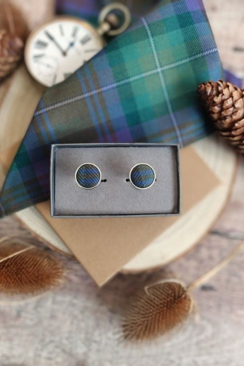 tartan cufflink