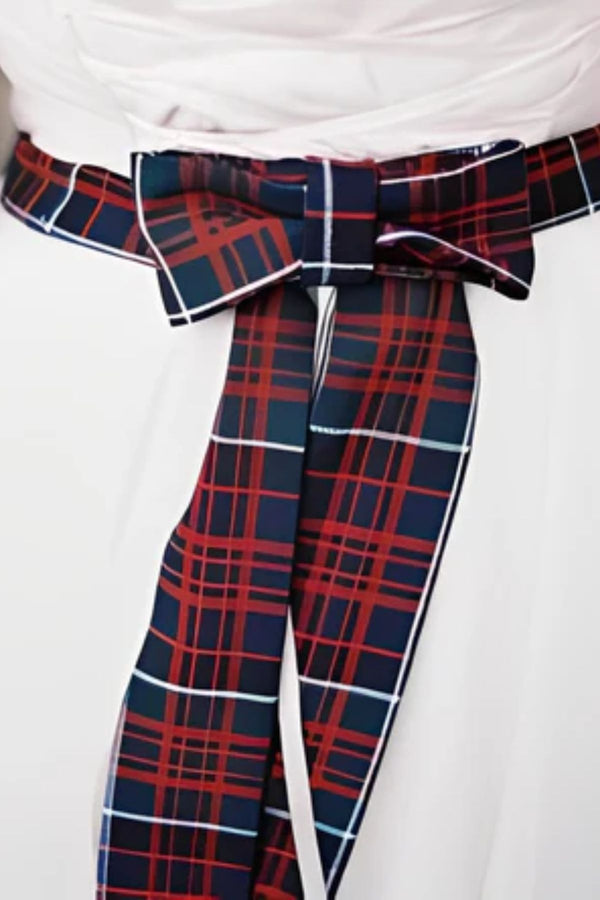 Women's Tartan Bow Belt