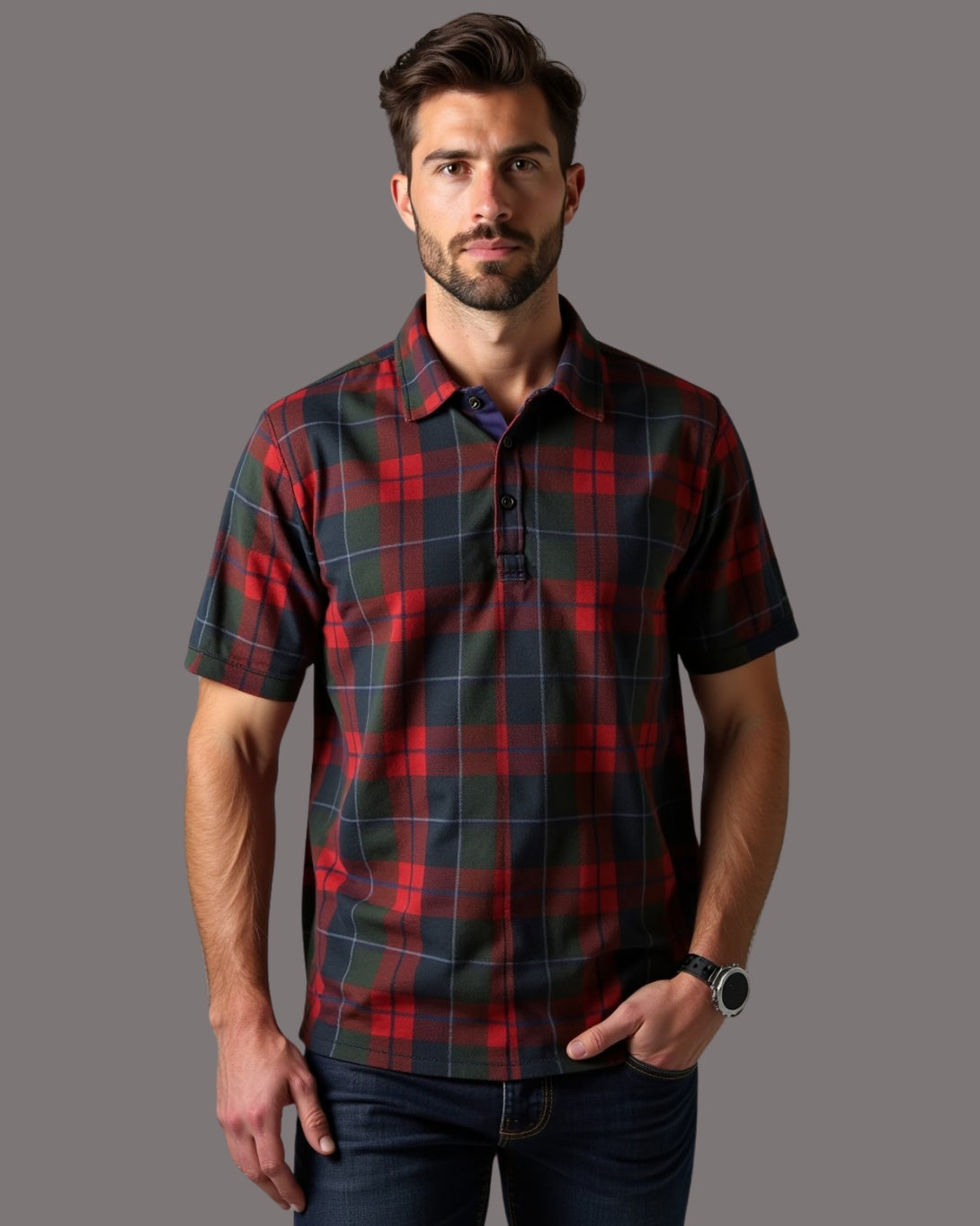 Plaid Polo Shirt